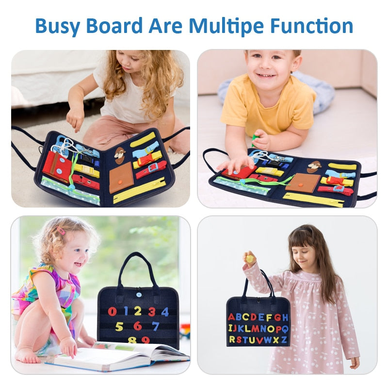 Kids Busy Board Buckle Montessori