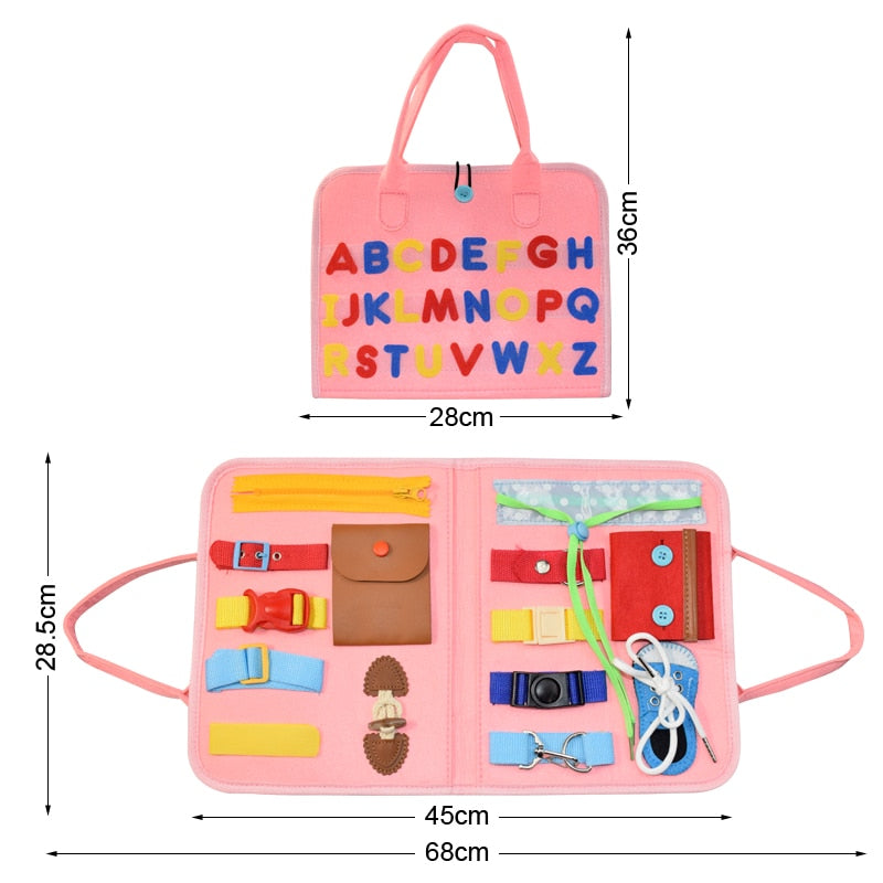 Kids Busy Board Buckle Montessori
