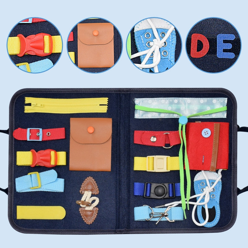 Kids Busy Board Buckle Montessori